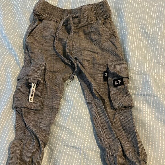 Little Trouble Plaid Cargo Pants 2T - Picture 2 of 6